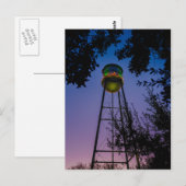 De watertoren van Gruene met de paarse avondlucht Briefkaart (Voorkant / Achterkant)