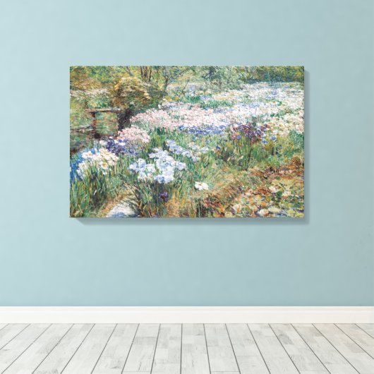 De watertuin Childe Hassam Fine Art Canvas Afdruk (Insitu (Houten vloer))