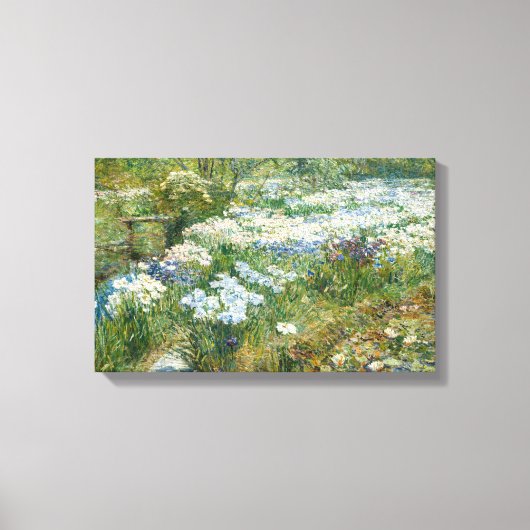 De watertuin (door Childe Hassam) Canvas Afdruk (Voorkant)