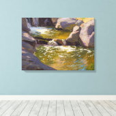 De waterval (door E.H. Potthast) Canvas Afdruk (Insitu (Houten vloer))