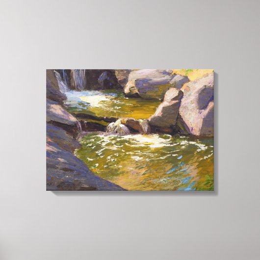 De waterval (door E.H. Potthast) Canvas Afdruk (Voorkant)
