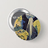 De waterval van Amida achter de Kiso-weg (van Ronde Button 5,7 Cm (Voorkant /achterkant)
