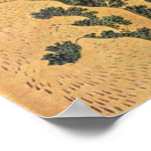 De waterval van Amida door Katsushika Hokusai Poster (Hoek)