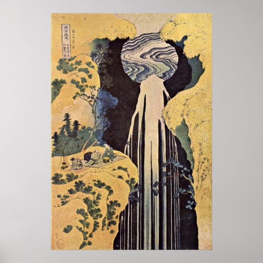 De waterval van Amida door Katsushika Hokusai Poster (Voorkant)