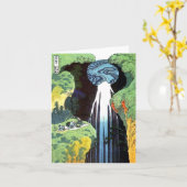 De Waterval van Amida, Japans Fijn Art. Hokusai Kaart (Gele Bloem)