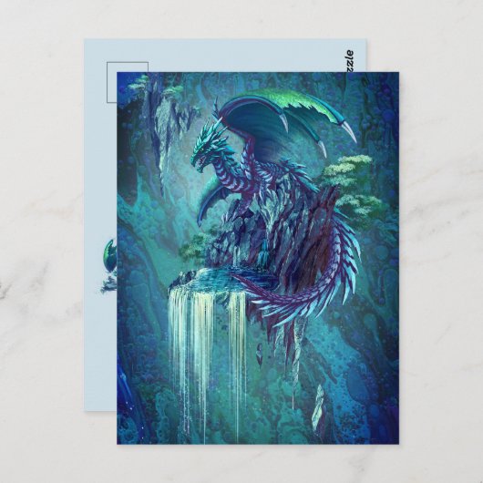 De waterval van de draak briefkaart (Voorkant / Achterkant)