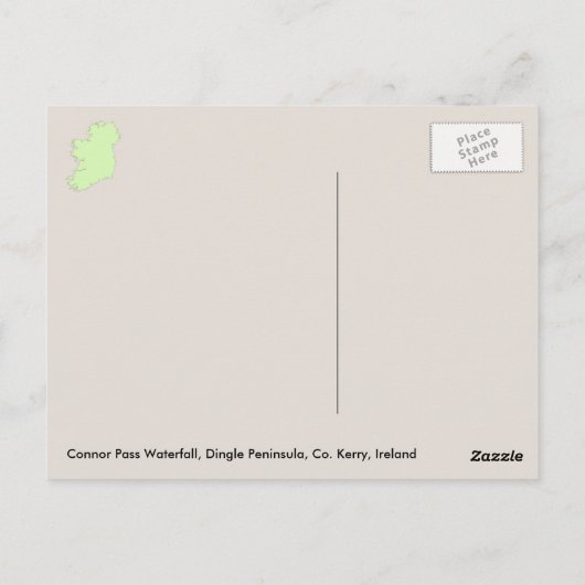De Waterval van de Pas van Connor, Dingle, Co. Briefkaart (Achterkant)