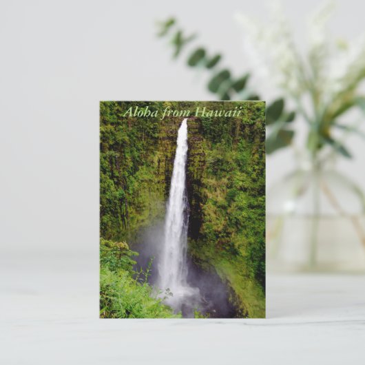 De Waterval van Hawaï van Aloha Briefkaart (Staand voorkant)