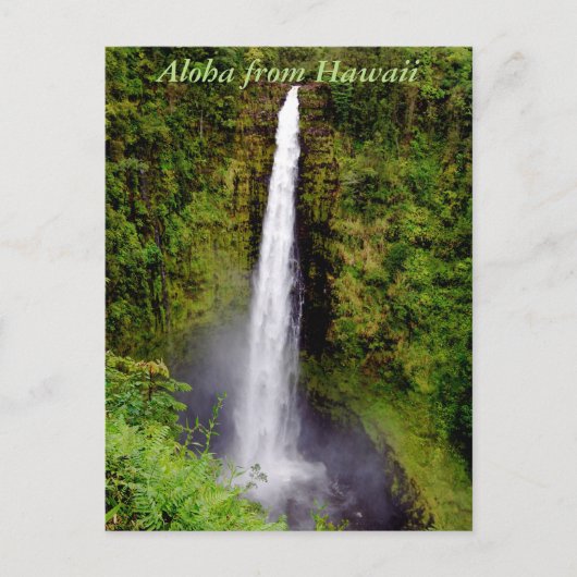 De Waterval van Hawaï van Aloha Briefkaart (Voorkant)