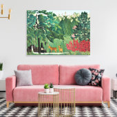 De waterval van Henri Rousseau Canvas Afdruk (Insitu (Woonkamer))