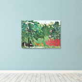 De waterval van Henri Rousseau Canvas Afdruk (Insitu (Houten vloer))