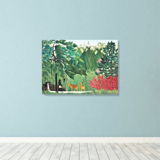 De waterval van Henri Rousseau Canvas Afdruk (Insitu (Houten vloer))