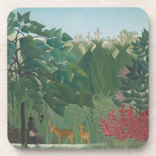 De waterval van Henri Rousseau,  kunst Bier Onderzetter