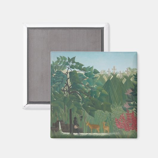 De waterval van Henri Rousseau,  kunst Magneet (Voorkant / Achterkant)