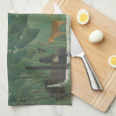 De waterval van Henri Rousseau,  kunst Theedoek (Quarter Fold)