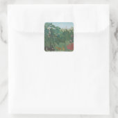 De waterval van Henri Rousseau,  kunst Vierkante Sticker (Tas)