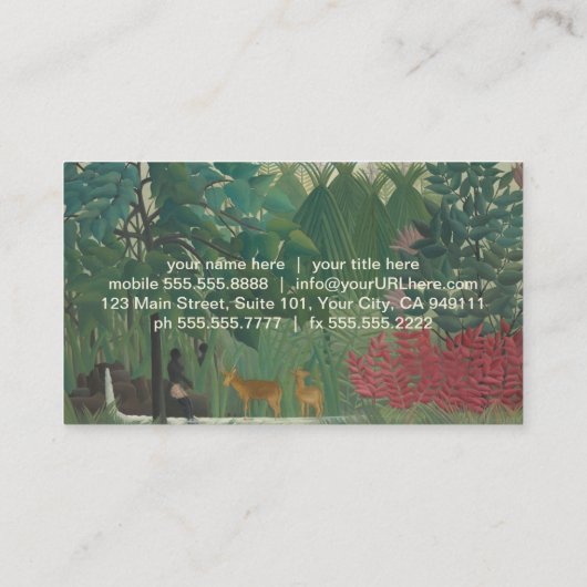 De waterval van Henri Rousseau,  kunst Visitekaartje (Achterkant)