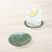 De waterval van Henri Rousseau,  kunst Zandsteen Onderzetter (Zijkant)