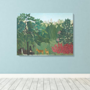 De Waterval van Henri Rousseau, Vintage Fine Art Canvas Afdruk