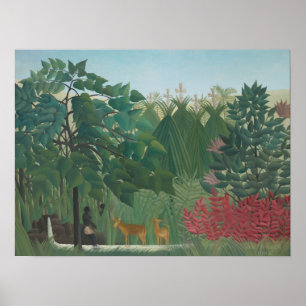 De Waterval van Henri Rousseau, Vintage Fine Art Poster