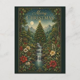 De Waterval van Kerstmagie Feestdagenkaart