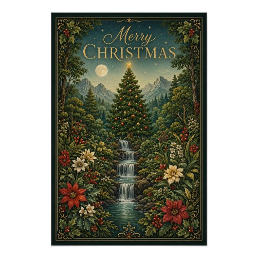 De Waterval van Kerstmagie Perfect Poster (Voorkant)