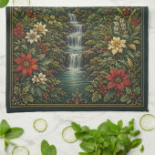 De Waterval van Kerstmagie Theedoek (Gevouwen)