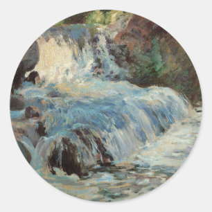 De Waterval van Twachtman, Vintage Impressionisme Ronde Sticker