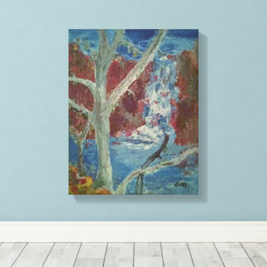 De watervallen Keene NH Canvas Print (Insitu (Houten vloer))