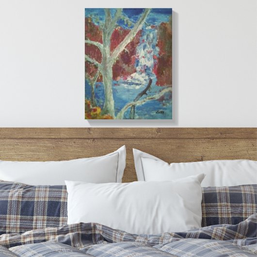 De watervallen Keene NH Canvas Print (Insitu (Slaapkamer))