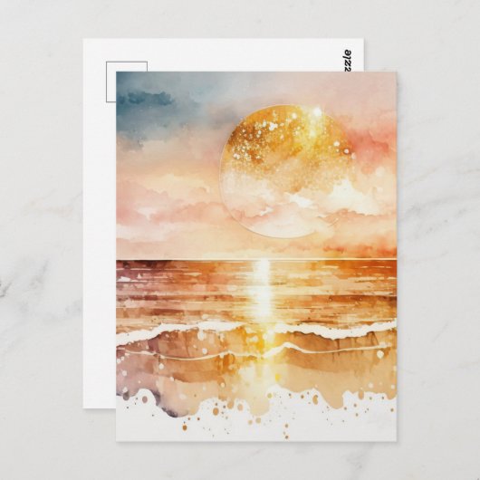 De Waterverf Beach Series Design 1 Briefkaart (Voorkant / Achterkant)