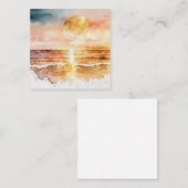 De Waterverf Beach Series Design 1 Vierkante Visitekaartje (Voorkant / Achterkant)