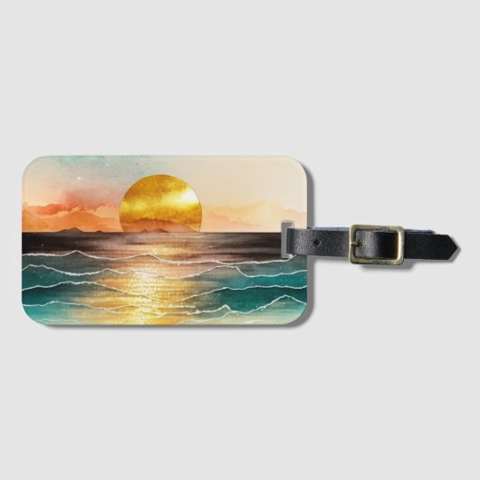 De Waterverf Beach Series Design 3 Bagagelabel (Voorkant (horizontaal))