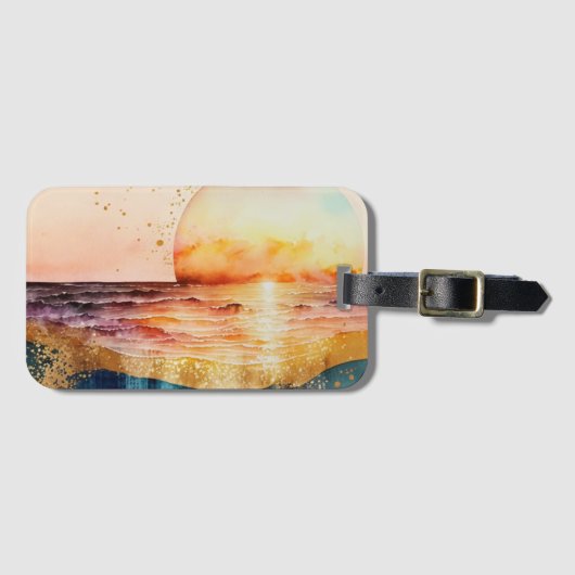 De Waterverf Beach Series Design 3 Bagagelabel (Voorkant (horizontaal))