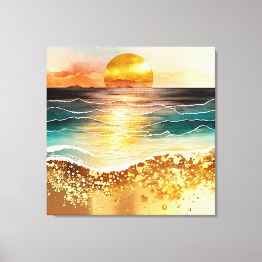 De Waterverf Beach Series Design 3 Canvas Afdruk (Voorkant)
