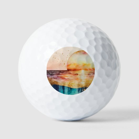 De Waterverf Beach Series Design 3 Golfballen (Voorkant)