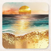 De Waterverf Beach Series Design 3 Kartonnen Onderzetters (Voorkant)