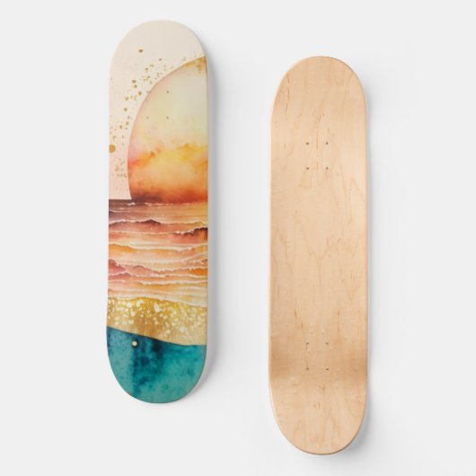 De Waterverf Beach Series Design 3 Persoonlijk Skateboard (Voorkant)