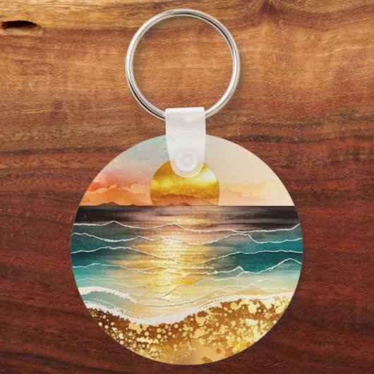 De Waterverf Beach Series Design 3 Sleutelhanger (Voorkant)