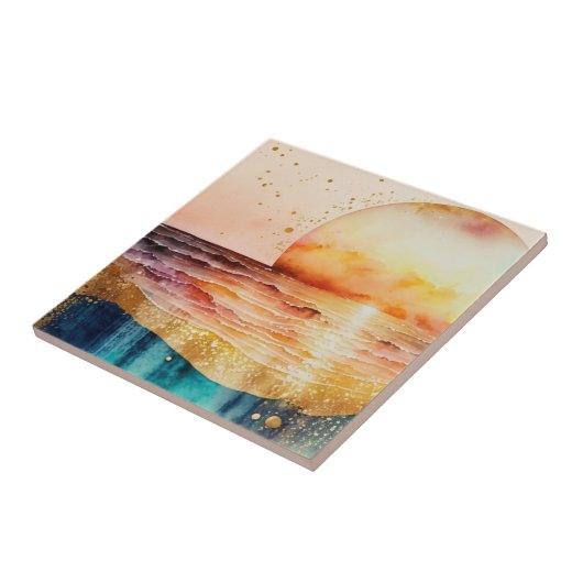 De Waterverf Beach Series Design 3 Tegeltje (Zijkant)