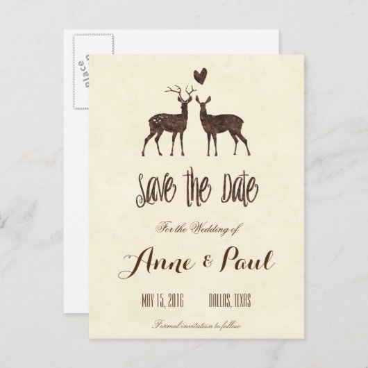 De waterverf bewaart de Datum Aankondigingskaart (Voorkant / Achterkant)