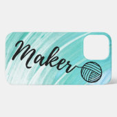 De Waterverf Blauwen van de Typografie van de make iPhone Hoesje (Achterkant horizontaal)