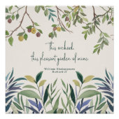 De Waterverf botanische Shakespeare Quote Perfect Poster (Voorkant)