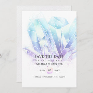 De waterverf Crystals die de datum ruilen Save The Date