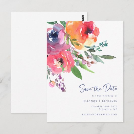 De waterverf drijft Modern Manuscript sparen de Da Briefkaart (Voorkant / Achterkant)