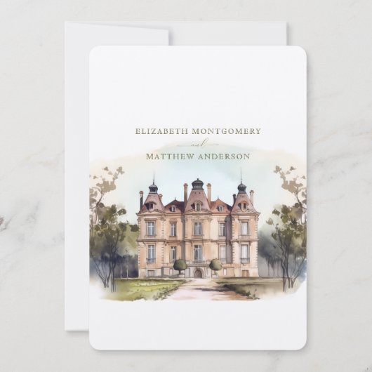 De waterverf Engelse Manor sparen de Kaart van de  (Achterkant)