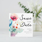 De waterverf Floral Modern bewaart de Datum (Staand voorkant)