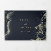 De Waterverf Gold Splash-drievoudig huwelijk van Drieluik Uitnodiging (Cover)