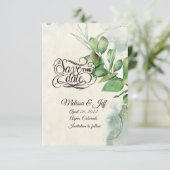 De waterverf grove sparen de datumuitnodiging kaart (Staand voorkant)