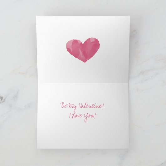 De Waterverf hoort dat ik van je Valentijn hou Kaart (Binnen)